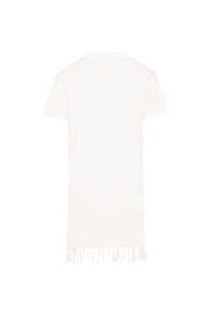 Abito in cotone bianco con bordo sfrangiato SAINT BARTH KIDS | ABY000100957L